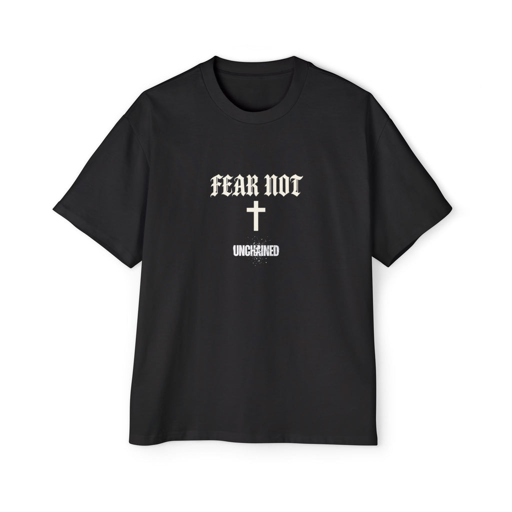Fear Not Cross Tee — "Dangerous Men" Oversized Christian Graphic T-Shirt