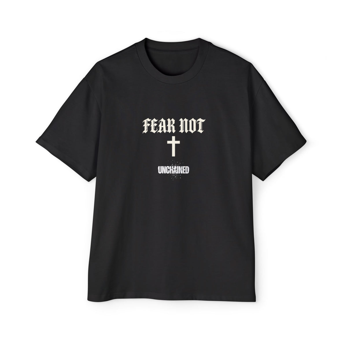 Fear Not Cross Tee — "Dangerous Men" Oversized Christian Graphic T-Shirt
