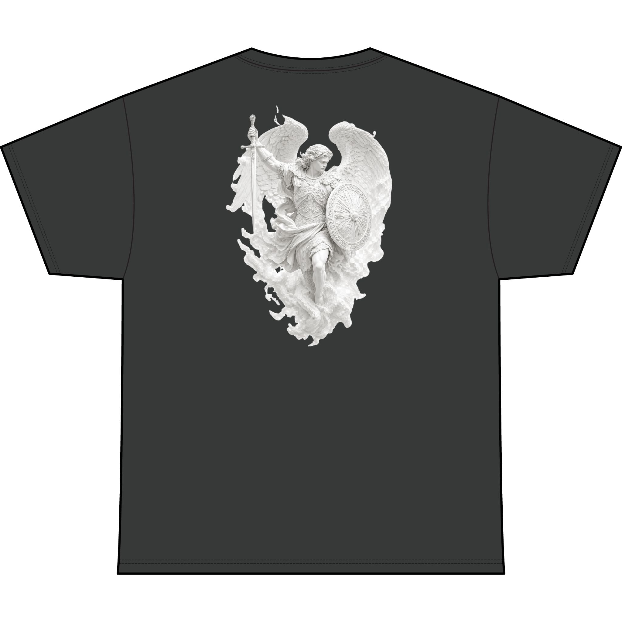 Unchained Fallen Angel Heart Heavyweight Tee — "Unchained" Graphic T-Shirt