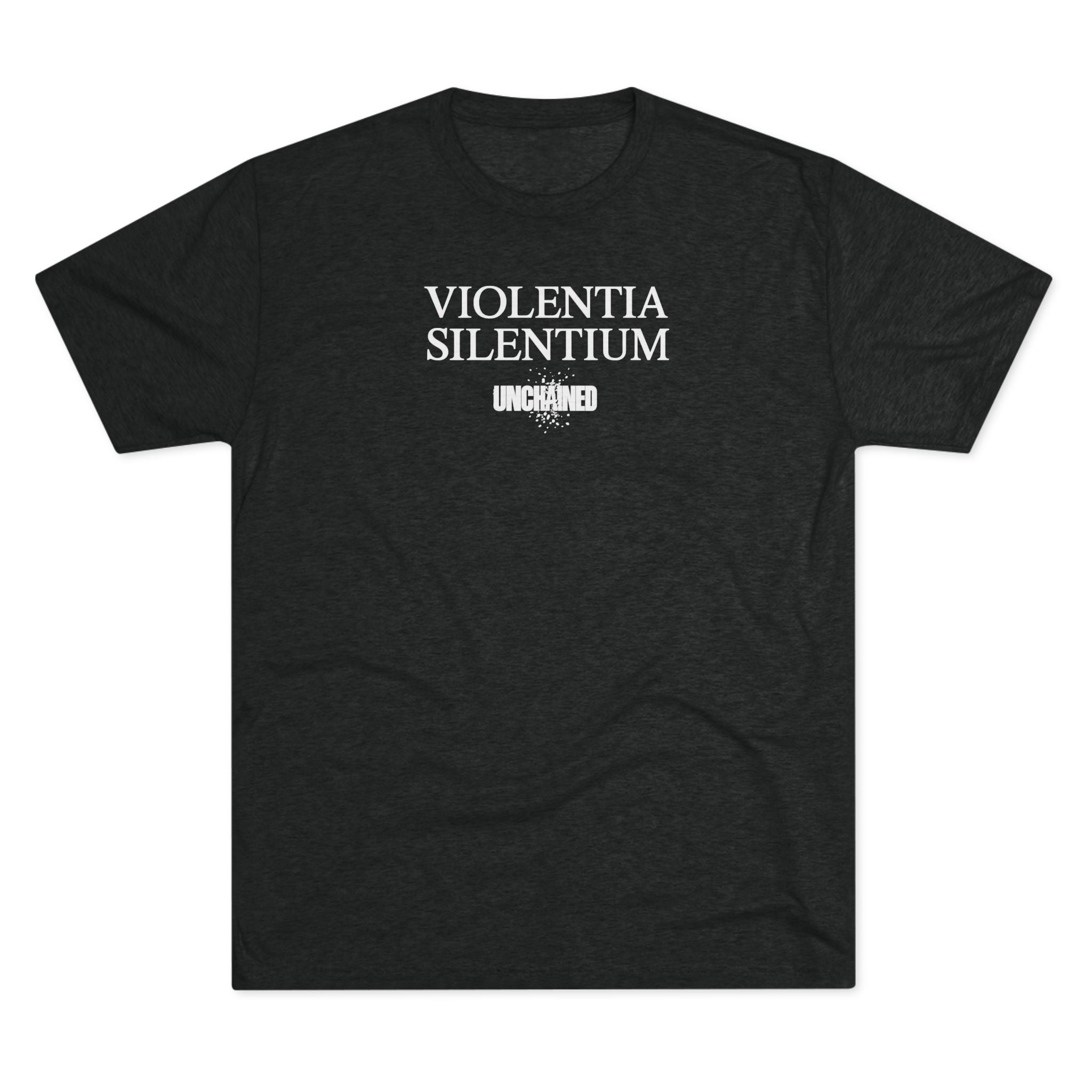 VIOLENTIA SILENTIUM T-Shirt — "Vincit Qui Se Vincit" Gothic Chain Design