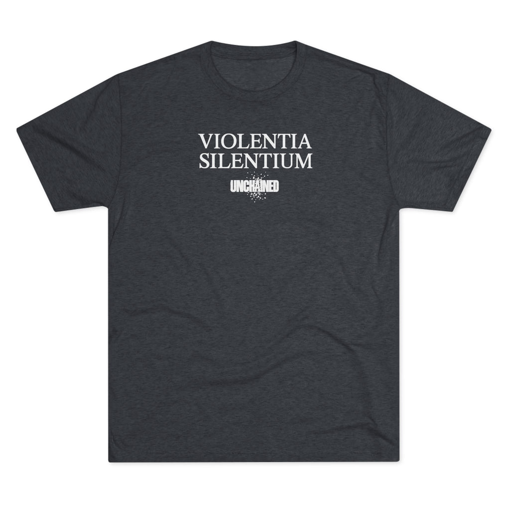 VIOLENTIA SILENTIUM T-Shirt — "Vincit Qui Se Vincit" Gothic Chain Design