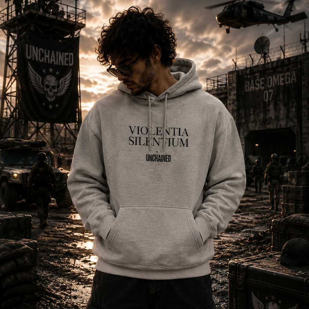 VIOLENTIA SILENTIUM Hoodie — Graphic Streetwear Fleece Hoodie