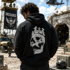 Unchained Crown Skull Hoodie — Graphic Streetwear Fleece Hoodie