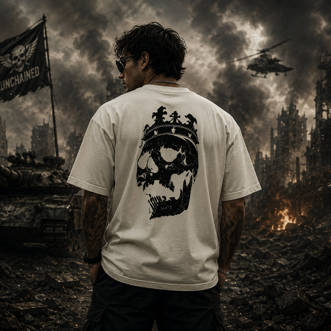 Skull Crown Heavyweight Tee — "Unchained" Graphic T-Shirt